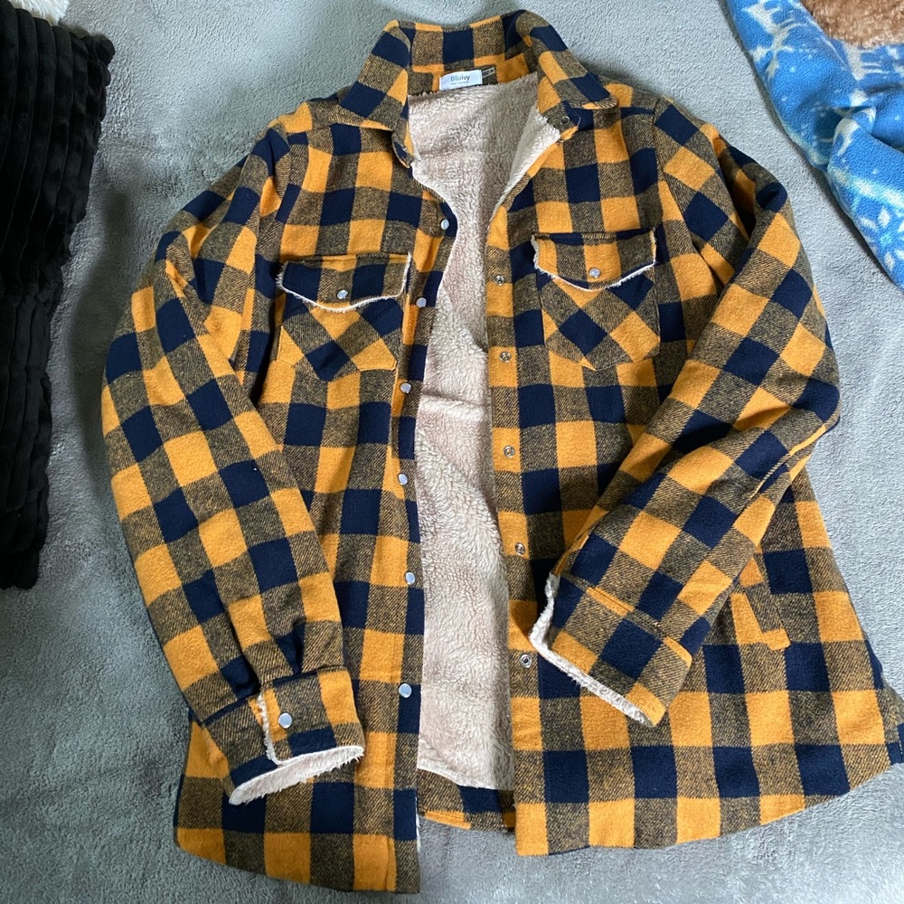 Sherpa fleece flannel shacket